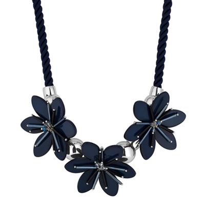 Designer blue multi flower necklace